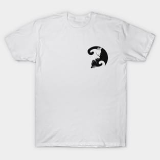 Minimalist Cat Neko YinYang Tshirt T-Shirt